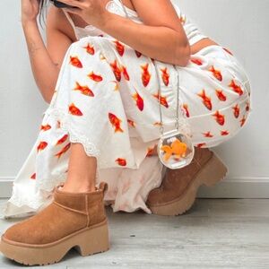 UGG Women's Classic Ultra Mini New Heights Boots - Chestnut